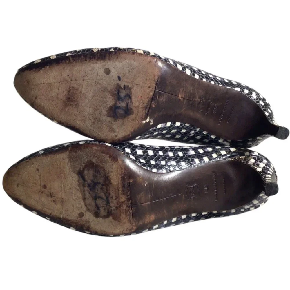 COLE HAAN 8 Eliza Grand Dress Pumps Snakeskin Embossed Leather Twee Corp Core - Picture 8 of 9